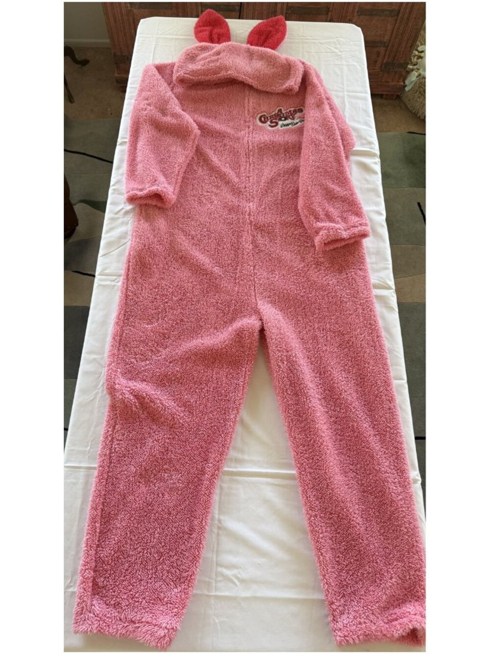 A Christmas Story Pink Bunny One Piece Pajama 2XL Hooded Fleece